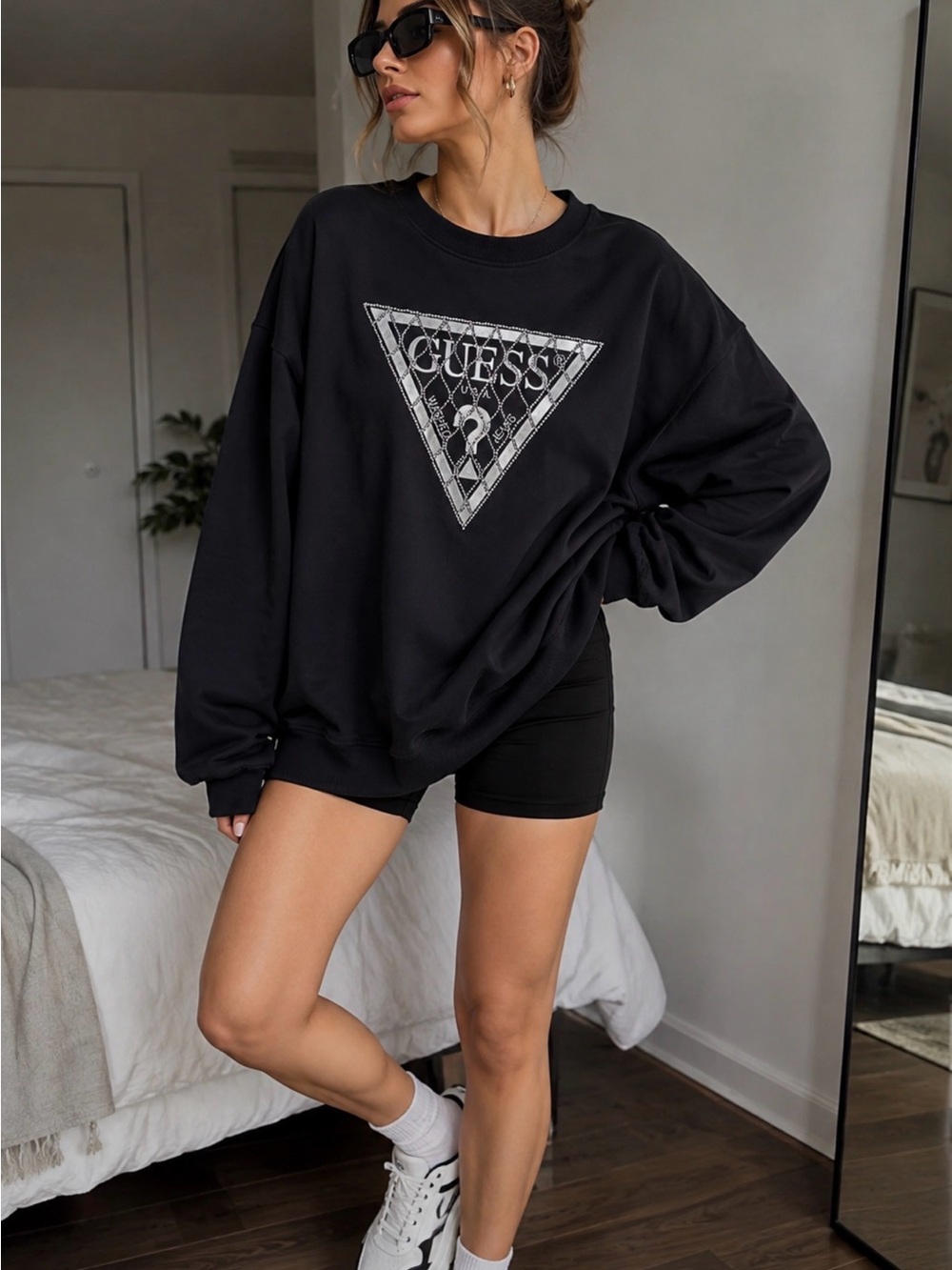 Guess Black Knitwear with Silver Accents